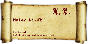 Maler Niké névjegykártya